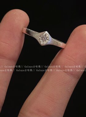 S925纯银色八芒星闪锆开口戒指女