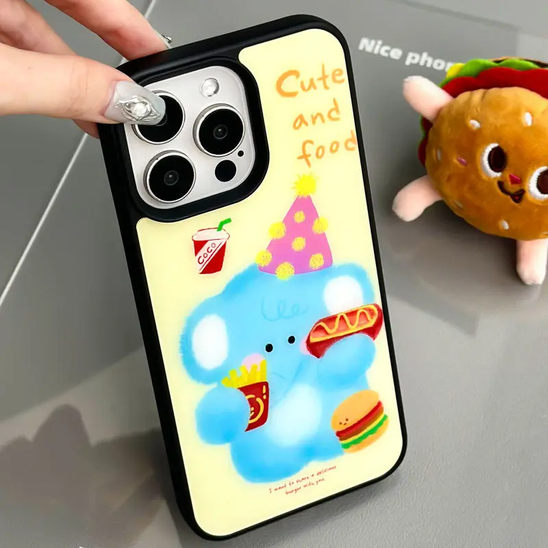 知泰1613磨砂黑框14pro适用iphone15promax12可爱