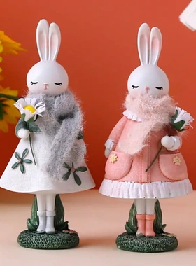 卡通可爱贝莎兔小摆件创意小兔子蛋糕烘焙装饰品少儿学生礼品