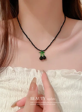 同款绿色花朵爱心字母珍珠项链小清新锁骨链甜美项饰女