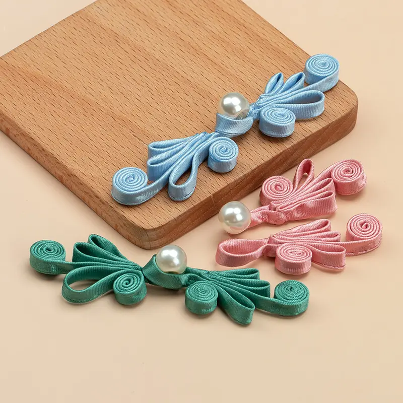 恒美合a类旗袍盘扣扣子中式珍珠四轮扣汉服手工编织纽扣