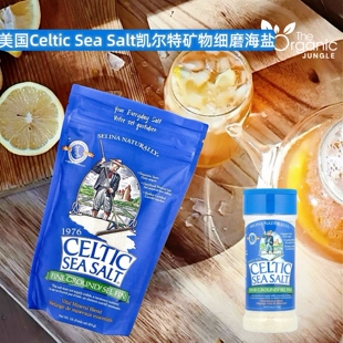 美国进口Celtic Sea Salt健身运动强补水电解质矿物质细磨海盐味