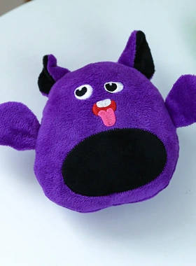 宠物狗狗发声玩具 绿色小怪兽玩具紫色蝙蝠玩具 互动休闲毛绒玩具