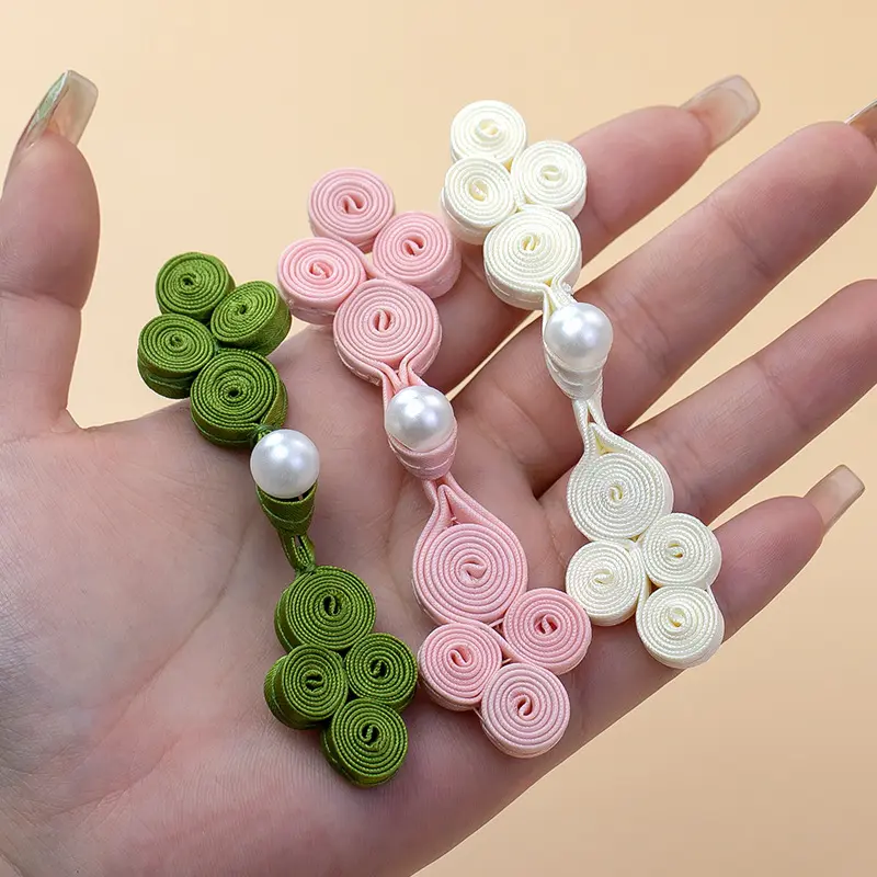 恒美合b类旗袍盘扣扣子珍珠四轮手工纽扣民族唐装汉服装饰扣