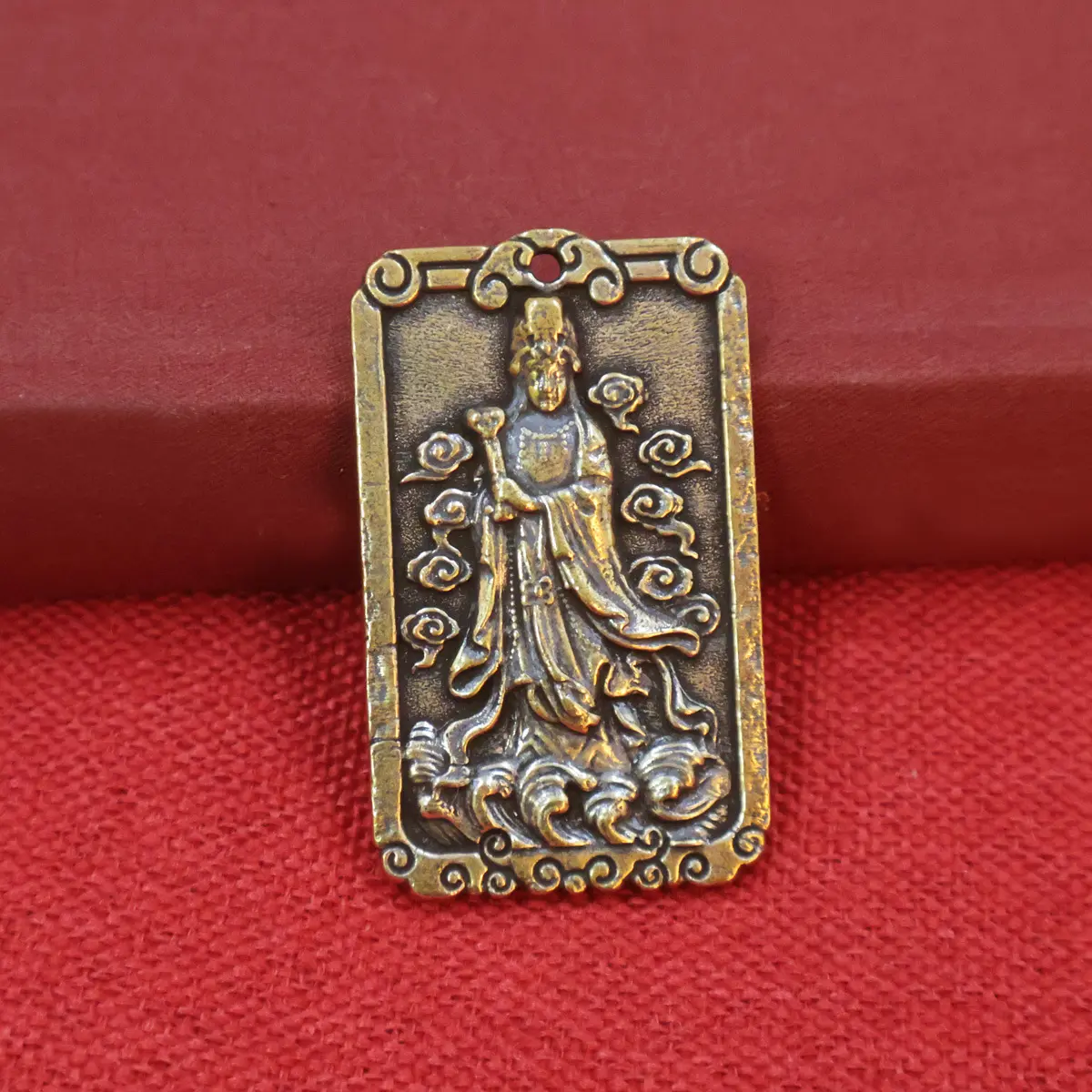 黄铜湄洲妈祖神像吊牌海上女神天后出海平安船上挂件饰品