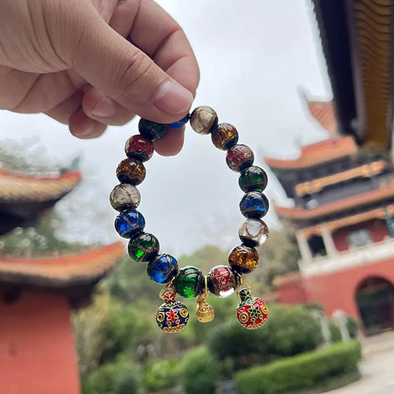 秦霄贤同款香灰琉璃珠手链女五彩多宝吞金兽手串情侣款手环送礼物