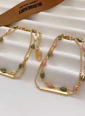 真金电镀法式复古双层手链女爆款手串气质高级感轻奢手饰