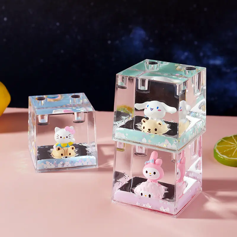 卡通潮玩入油笔插摆件创意车载公仔学生桌面装饰解压油滴礼物礼品