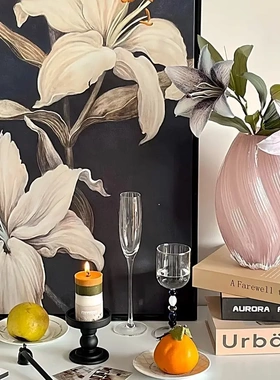 白色高级感螺旋不规则玻璃花瓶家居装饰品花器桌面摆件