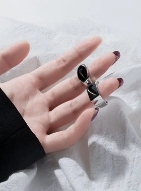 网红潮人同款勾勾戒指手镯日韩个性简约嘻哈男女情侣指环流行