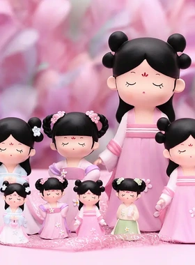 宫廷风格格娃娃创意摆件古风佳人小摆设汉服心女孩女生日礼物