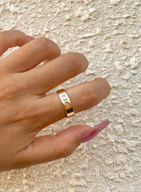 欧美饰品简约几何字母复古戒指小众baby圆环合金指环关节戒女