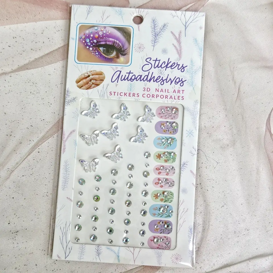 小红薯立体极光指甲贴纸 脸部眼妆山根贴钻背胶饰品