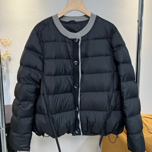 气质百搭显瘦加厚保暖棉服休闲圆领撞色短外套女 时尚 2025冬季 新款