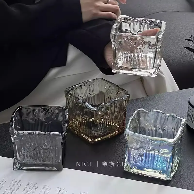 送灭烟沙高级感冰川纹烟灰缸家用轻奢烟盅时尚潮流摆件装饰缸