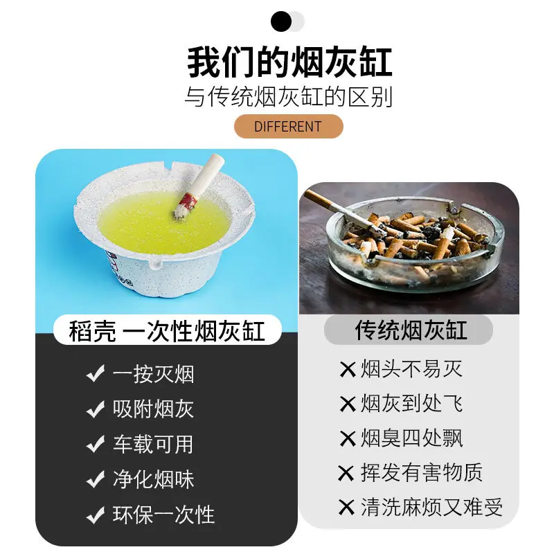 烟缸车载一次性创意烟灰缸家用高级感防飞灰一件起批防烟味清洁沙