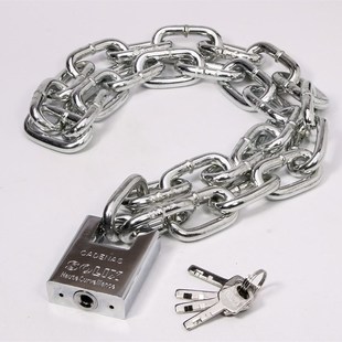 钢链锁电车锁大i门长条锁具防剪防盗链条锁安全锁铁锁链玻璃门锁