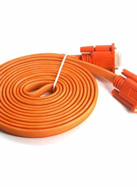 礼嘉高清双磁环橙色VGA线 3+6线B芯公对公扁平镀金版 1米 LJ-GT1