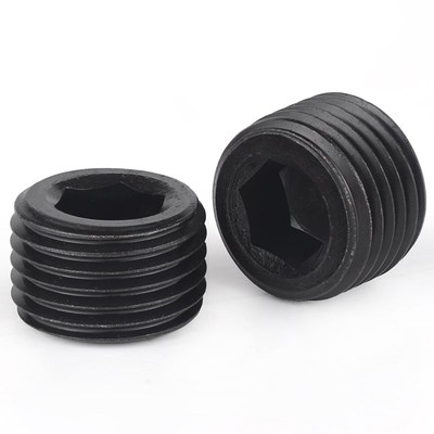 碳钢内六角堵头丝堵止m付螺丝闷头喉塞螺塞油塞1/2/8/16M5M6M8M12