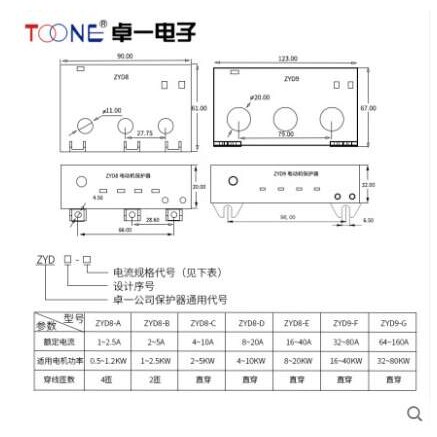 直销卓一ZYD8系列断相保护过载保护TOONE无源型电动机保护器