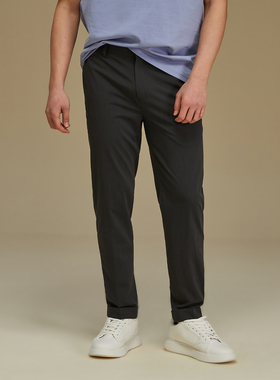 Bland Yeah灰色冰氨凉感轻薄休闲裤子长裤弹力修身时尚百搭机洗男