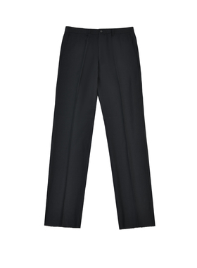 Bland Yeah黑色羊毛直筒暗纹西裤子长裤商务休闲职场时尚百搭男士