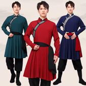 蒙古骑马舞服装 成人男舞台演出服少数民族学生艺考练功服帅气表演