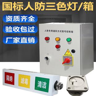 人防控制箱呼唤按钮防爆开关呼叫工程抗爆三色灯通风信号灯箱LED