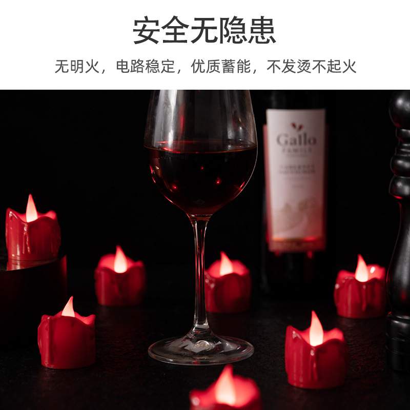红壳流泪造型可充电LED电子蜡烛灯 闪烁茶蜡教堂供佛演出婚庆求婚