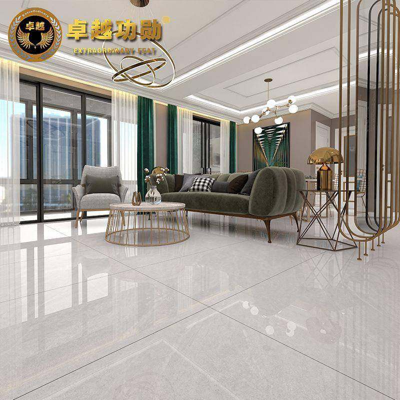 750x1500通体大理石瓷砖亮面素色简约现代客餐厅卧室厨房地板