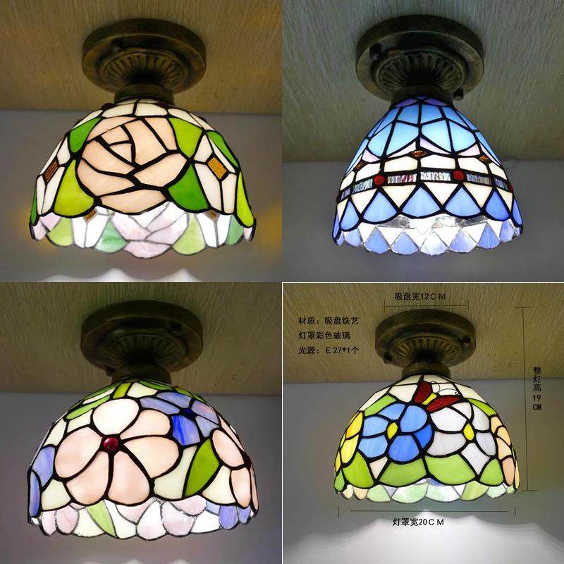 欧式田园时尚地中海简约灯饰阳台玄关过道灯门厅6-8寸小吸顶灯