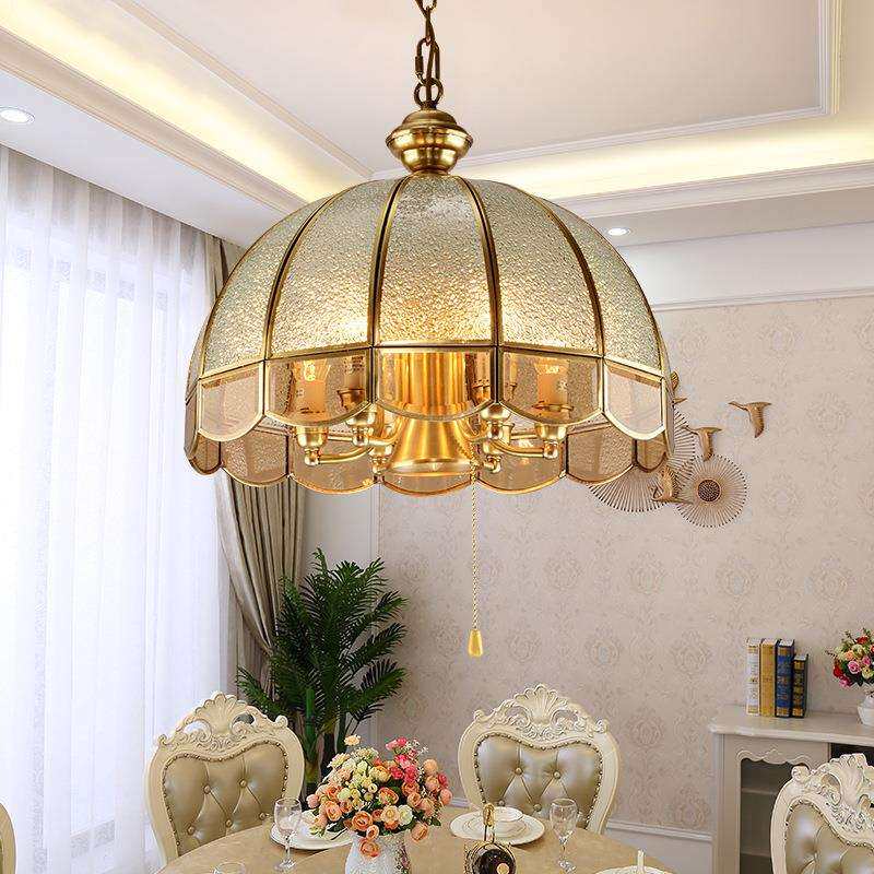 美式餐厅吊灯现代简约客厅卧室灯吧台全铜过道走廊书房灯具田园