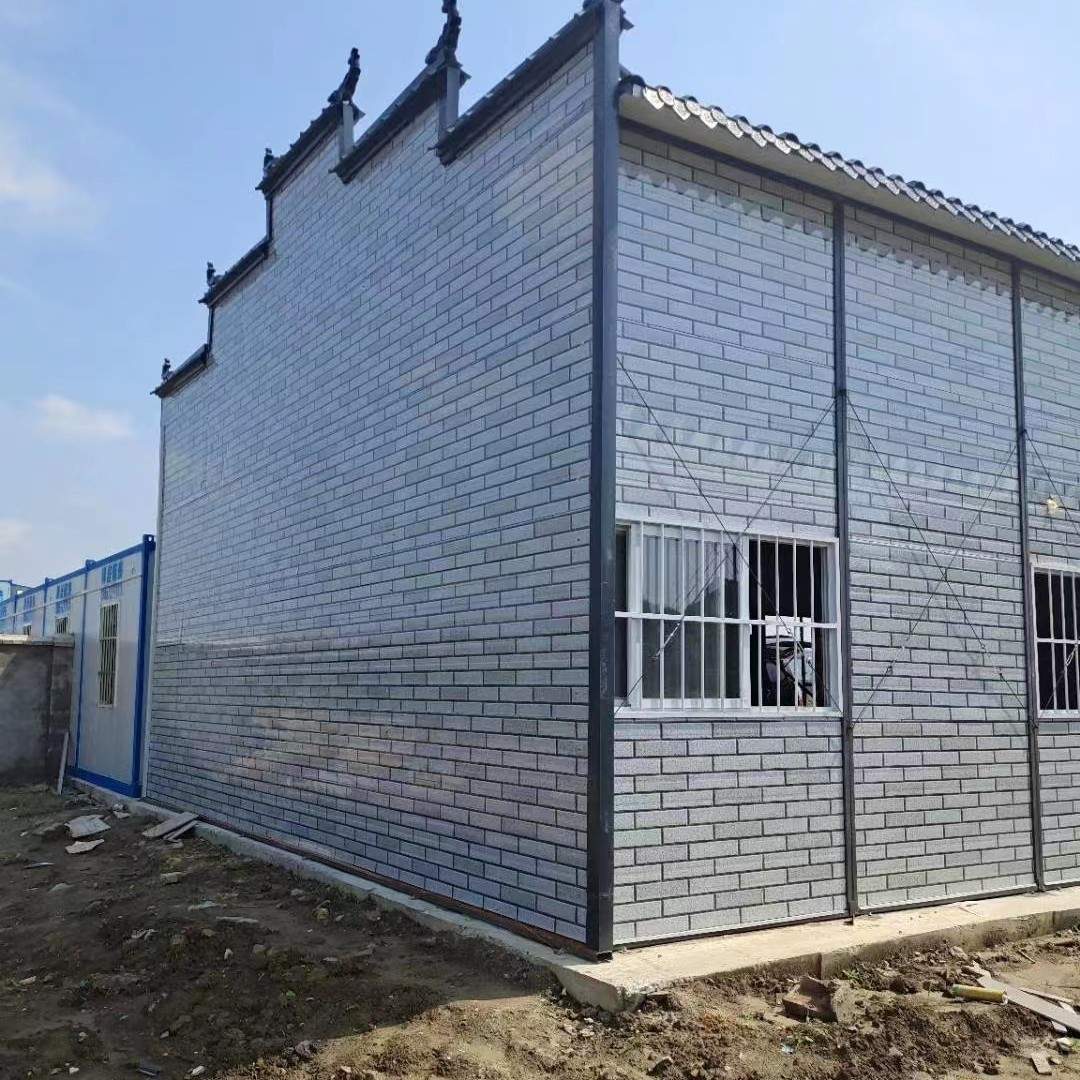 砖纹活动板房马头墙轻钢组合木纹活动房工地住人宿舍全屋工地宿舍
