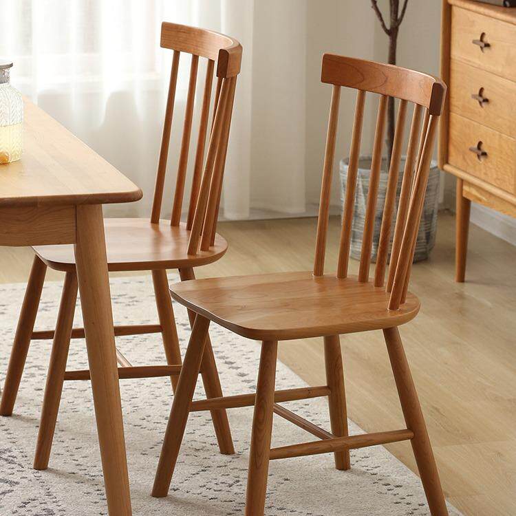 北欧实木餐椅樱桃木白橡木椅子简约现代书桌椅家用靠背椅温莎椅