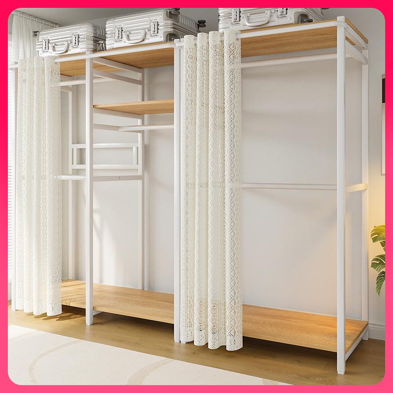 G3YN简易衣柜卧室家用衣帽间架子转角衣橱结实耐用开放式组装金属