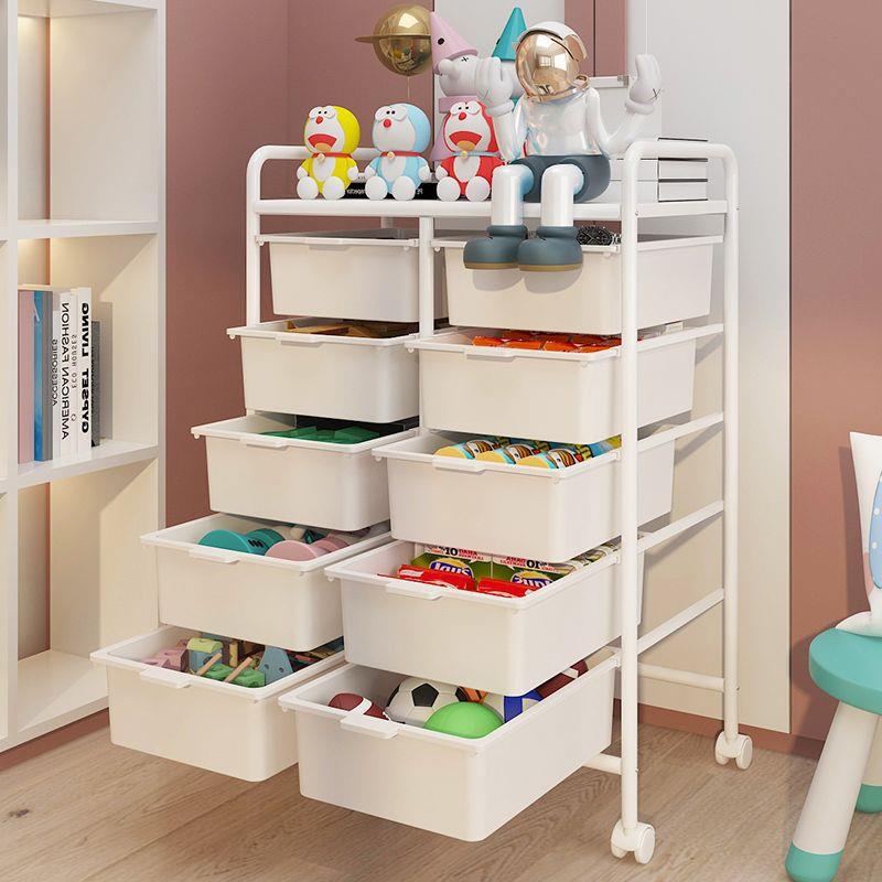 宝宝落地玩具收纳柜可移动环保大容量落地多层储物置物架简易收纳