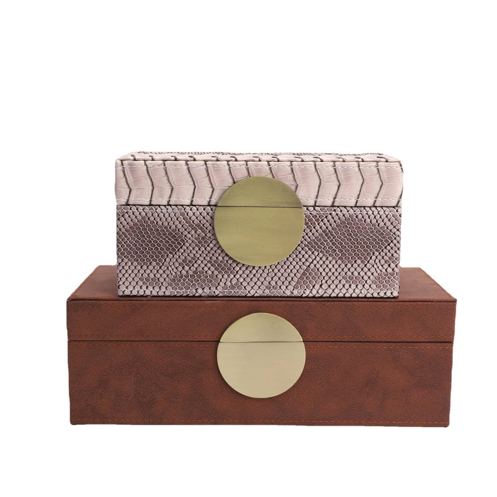 中式简约收纳盒摆件样板间桌面衣帽间复古首饰盒客厅家居饰品摆件