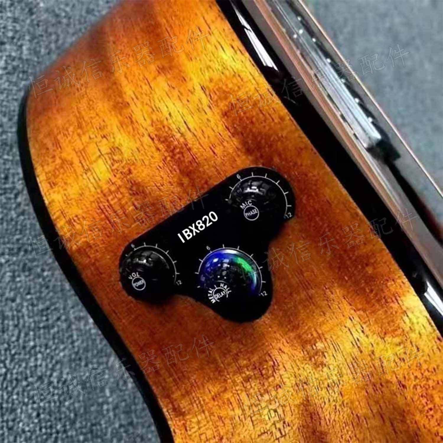 木吉他加震拾音器古典民谣吉他拾音器自带混响共震拾音器