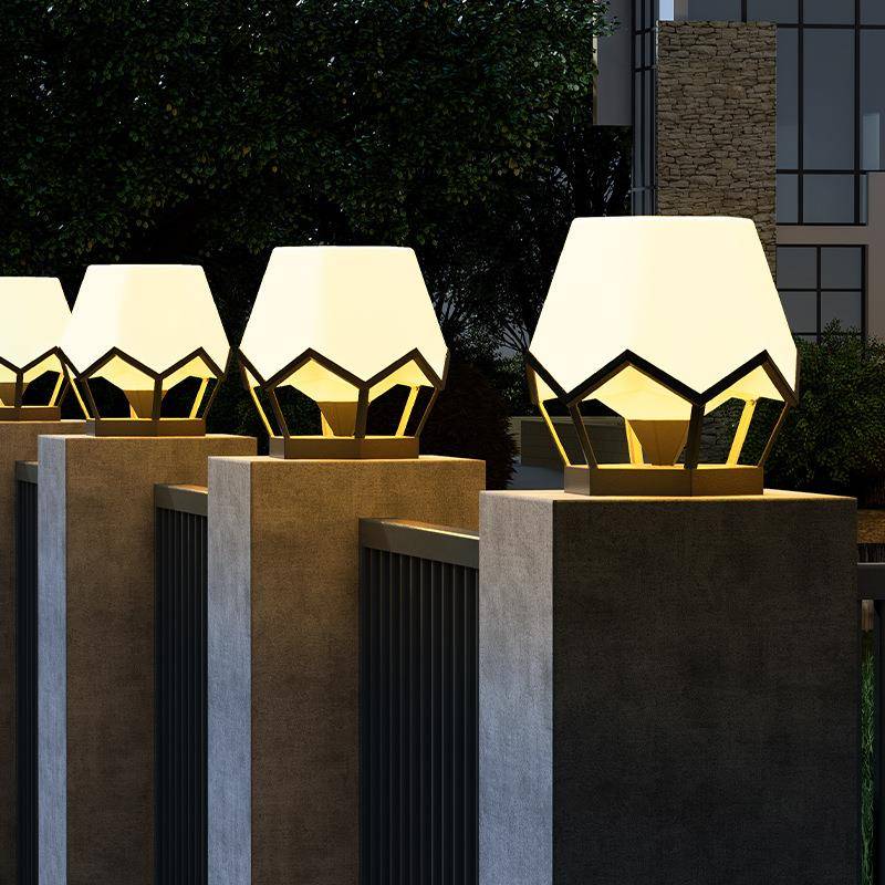 太阳能灯柱头庭院路灯户外草坪灯别墅花园大门柱灯院子围墙led灯