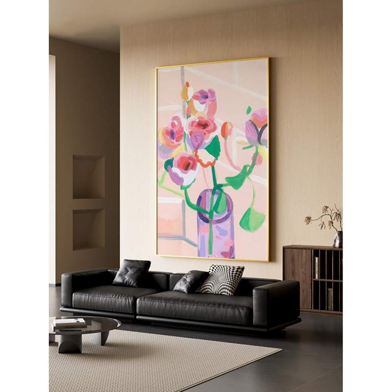简约现代  客厅餐厅玄关装饰画小众植物温馨卧室床头壁画竖版挂画图片