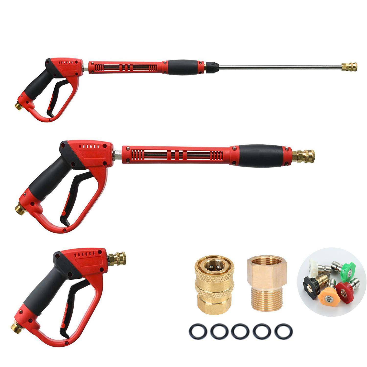 外贸新款清洗高压水枪多功能三段式可调节洗车水枪三和一式