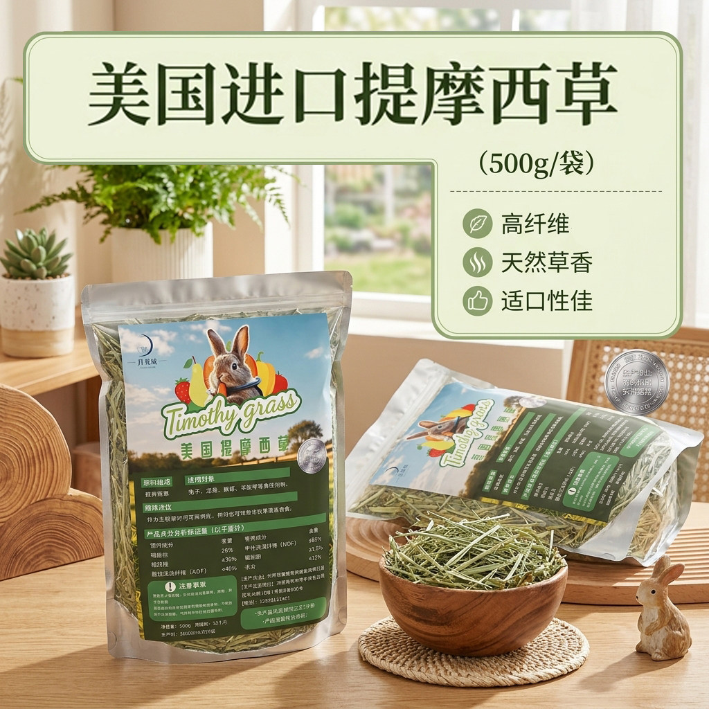 月茸绒美国晒干提摩西草现捆扎兔零食荷兰猪豚鼠磨牙助肠胃消化草
