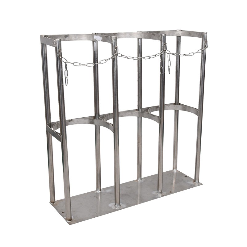 不锈钢气瓶架钢瓶架氩气瓶氮气瓶固定架防倒架N40L氧气乙炔瓶支架