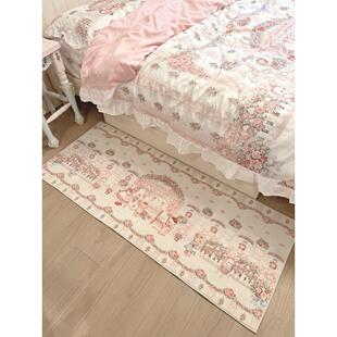 梦幻编织b|原玫瑰花园的相同的彷羊绒粉红色女孩的卧室地毯祇是地