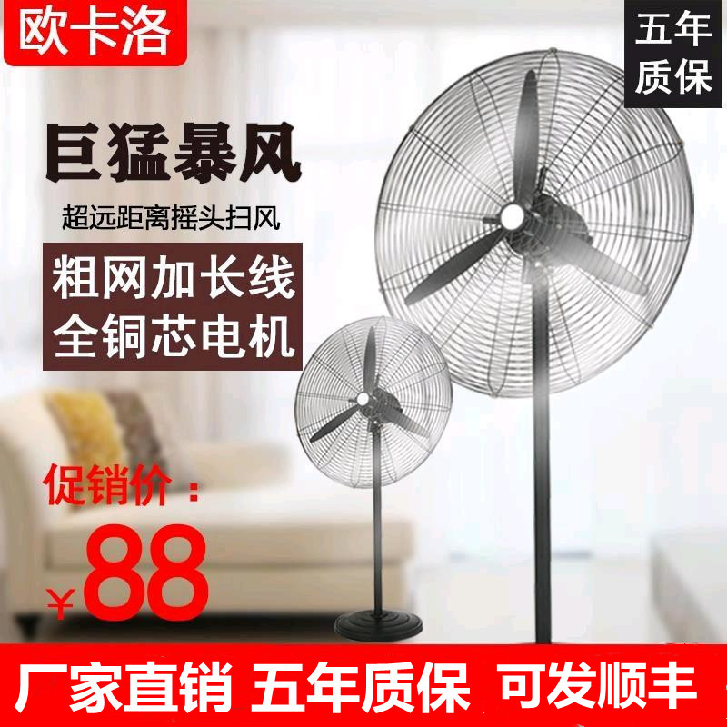 工业电风扇大功率三相380V落地壁挂扇全铜电机750V商用工厂牛角扇