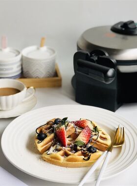 家用翻转式华夫饼机松饼机模具华夫炉电饼O铛双面加热烘焙小型