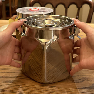 巨好用的猪油罐~六角形304不锈钢食品级密封罐带盖保鲜盒储物罐