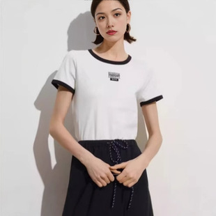 新款 奥莱商场品牌撤柜2025夏季 针织圆领T恤上衣女1G4100291