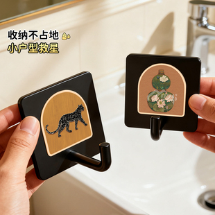 中古风挂钩入户门玄关强力粘胶免打孔创意粘钩厨房浴室门后挂衣钩
