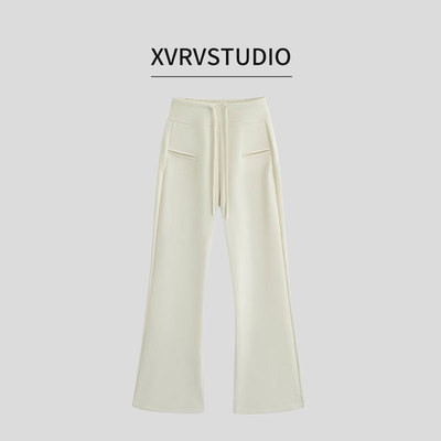 黑色喇叭裤女春秋2025新款高腰显瘦垂坠感马蹄裤超模西装微喇裤子